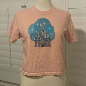 Custom made Cinderella castle on cropped top shirt